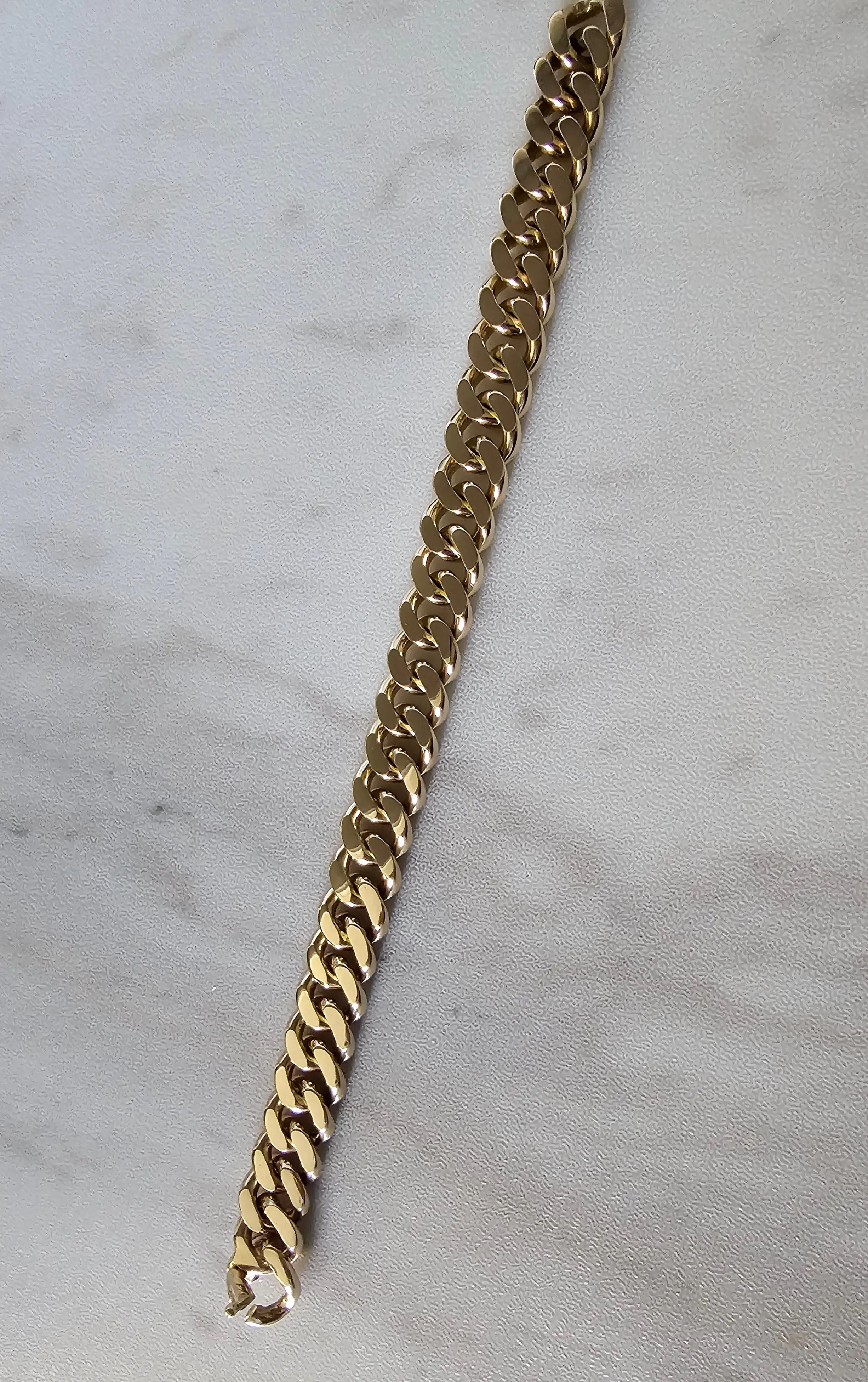 14k Yellow Gold Curb Link Chain Bracelet 38.62dwt (I8226)