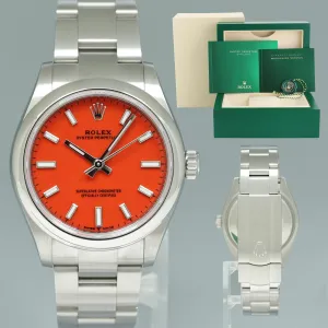 2023 NEW Rolex Oyster 277200 Perpetual 31mm Red Coral Watch Box