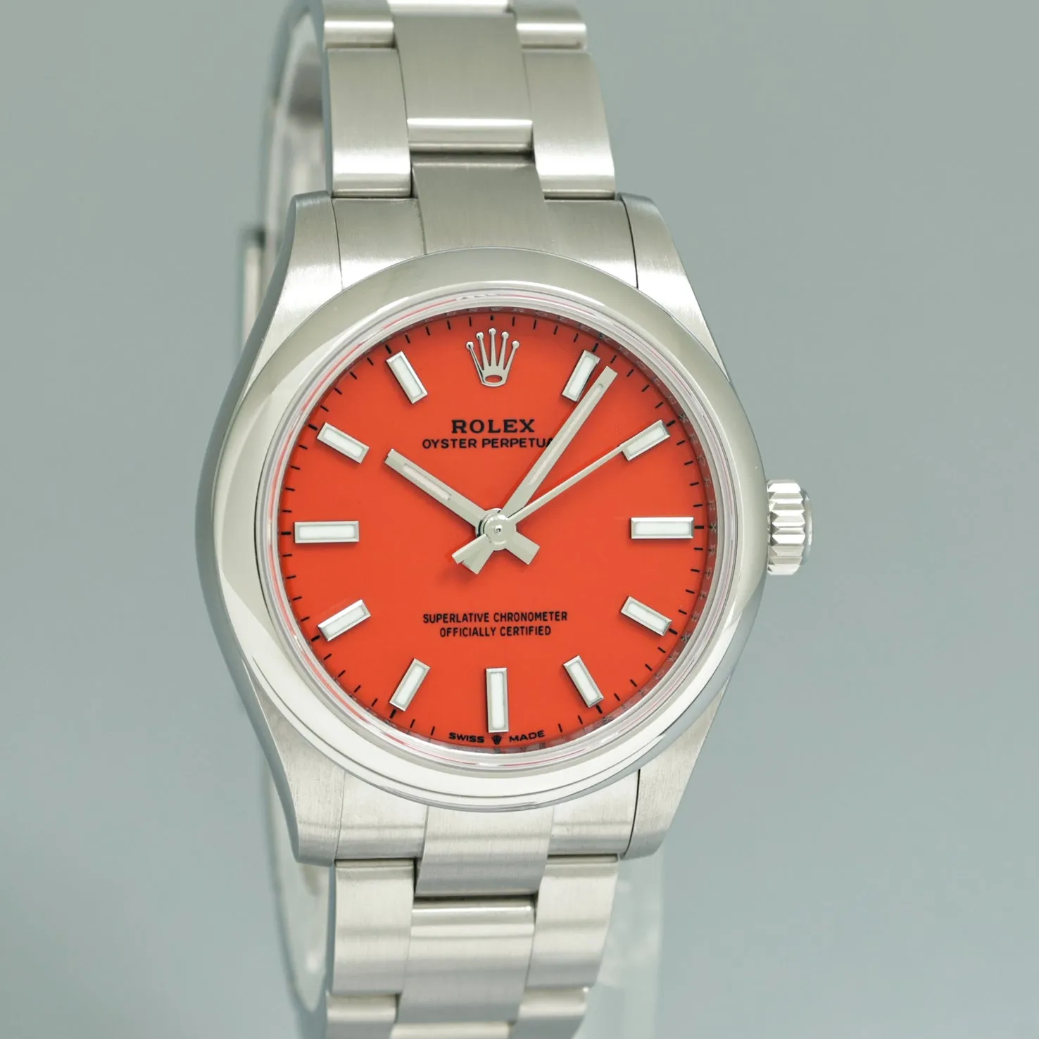 2023 NEW Rolex Oyster 277200 Perpetual 31mm Red Coral Watch Box