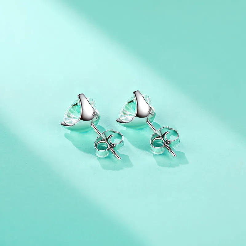 3.0CT D Color Moissanite Earrings 18K Gold Plated Silver Stud Earrings