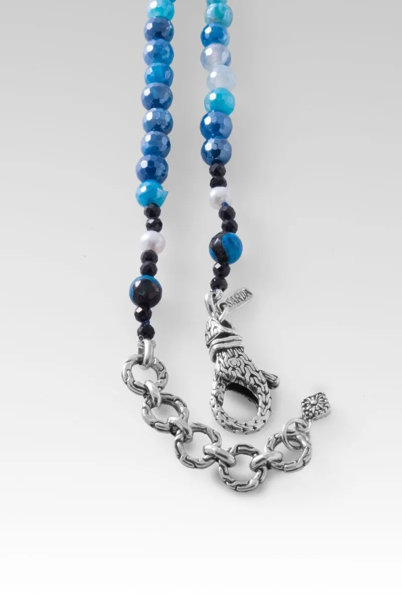 Beaded Celestial Turquoise Agate Necklace™ in Chainlink