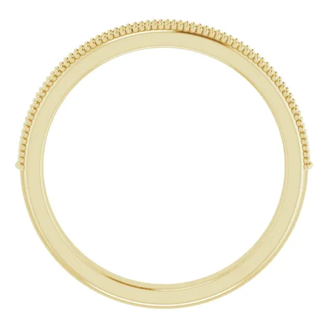 Channel Set Milgrain Round Anniversary Band