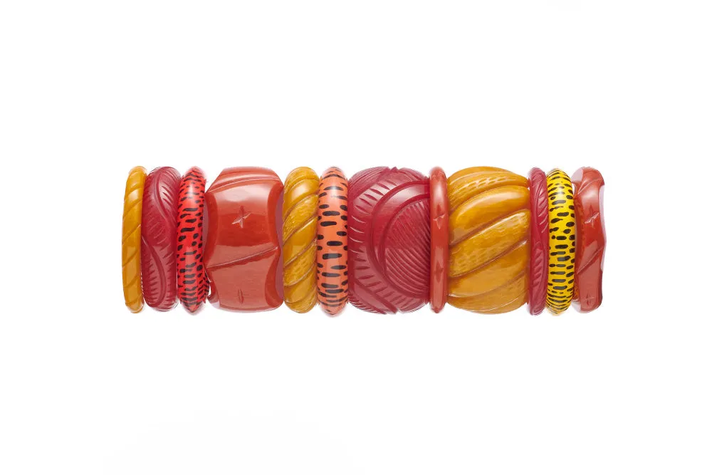 Chunky Golden Amber Fakelite Duchess Bangle