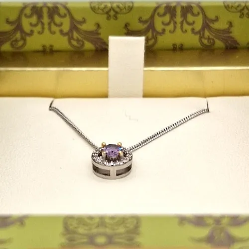 Cubic Zirconia Birthstone Pendant - all birthstones available