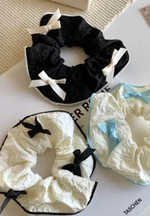 Curling Ribbon Piping Edge Linen Extra Soft Scrunch Hair Tie