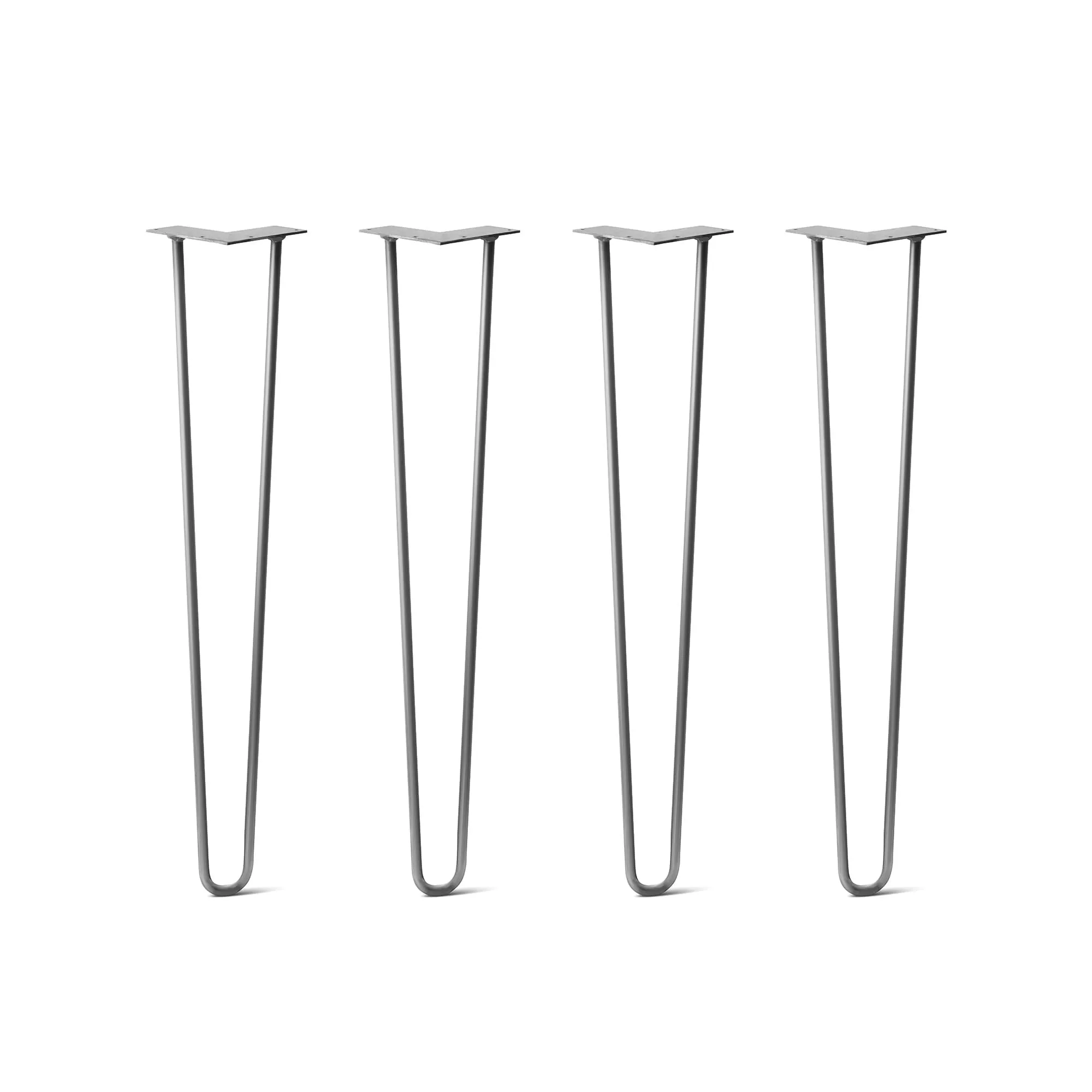 Hairpin Legs Set of 4, 2-Rod Design - Clear Coated Finish
