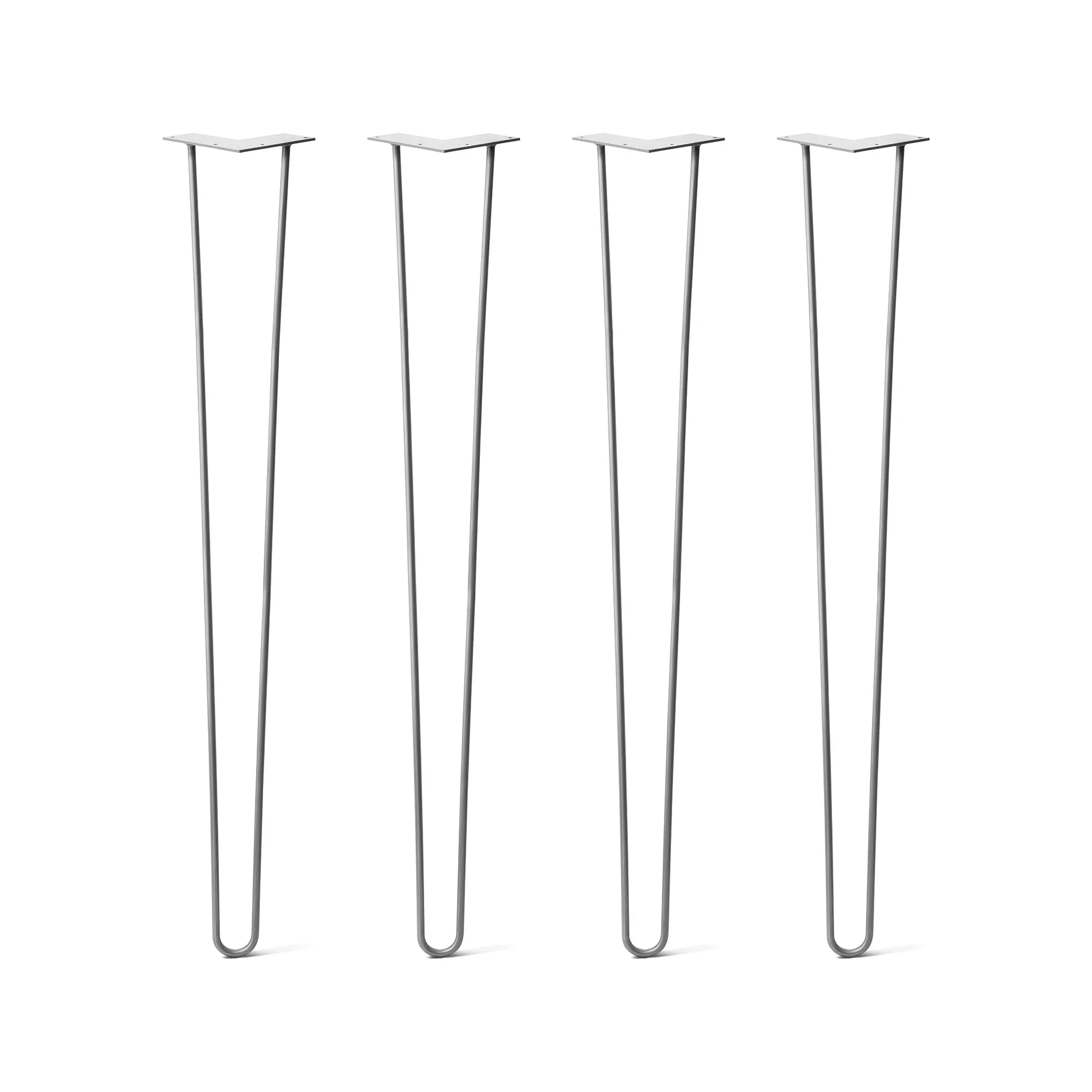 Hairpin Legs Set of 4, 2-Rod Design - Clear Coated Finish