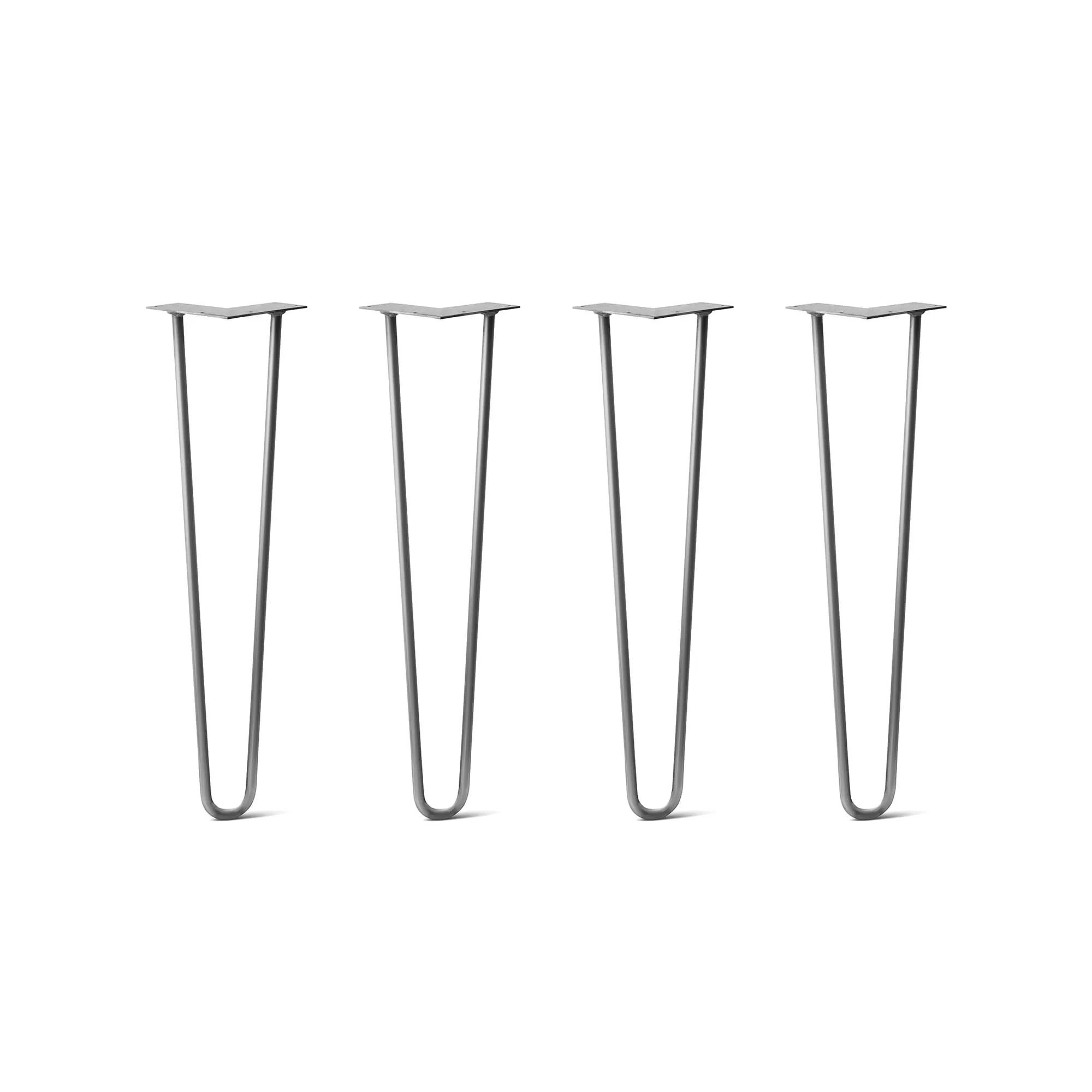 Hairpin Legs Set of 4, 2-Rod Design - Clear Coated Finish