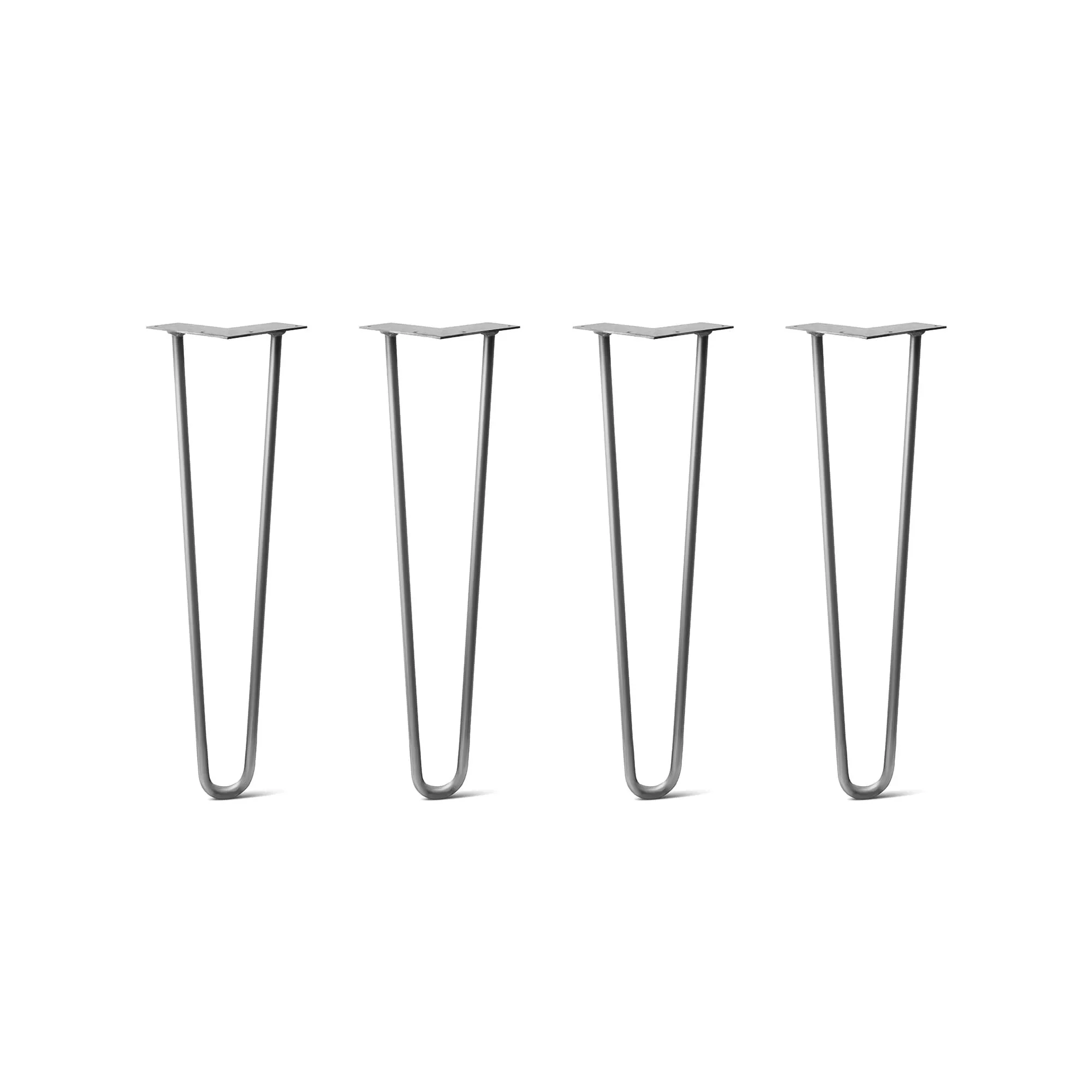 Hairpin Legs Set of 4, 2-Rod Design - Clear Coated Finish