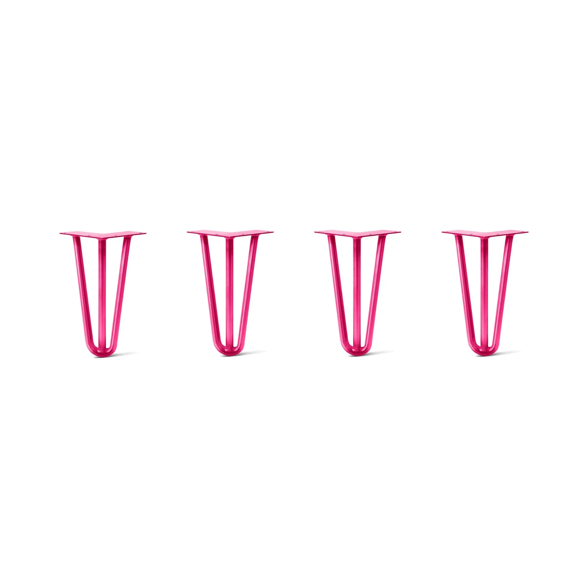 Hairpin Legs Set of 4, 3-Rod Design - Fuchsia Powder Coated Finish