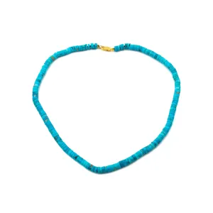 Heat Treated Turquoise Heishi Necklace 1
