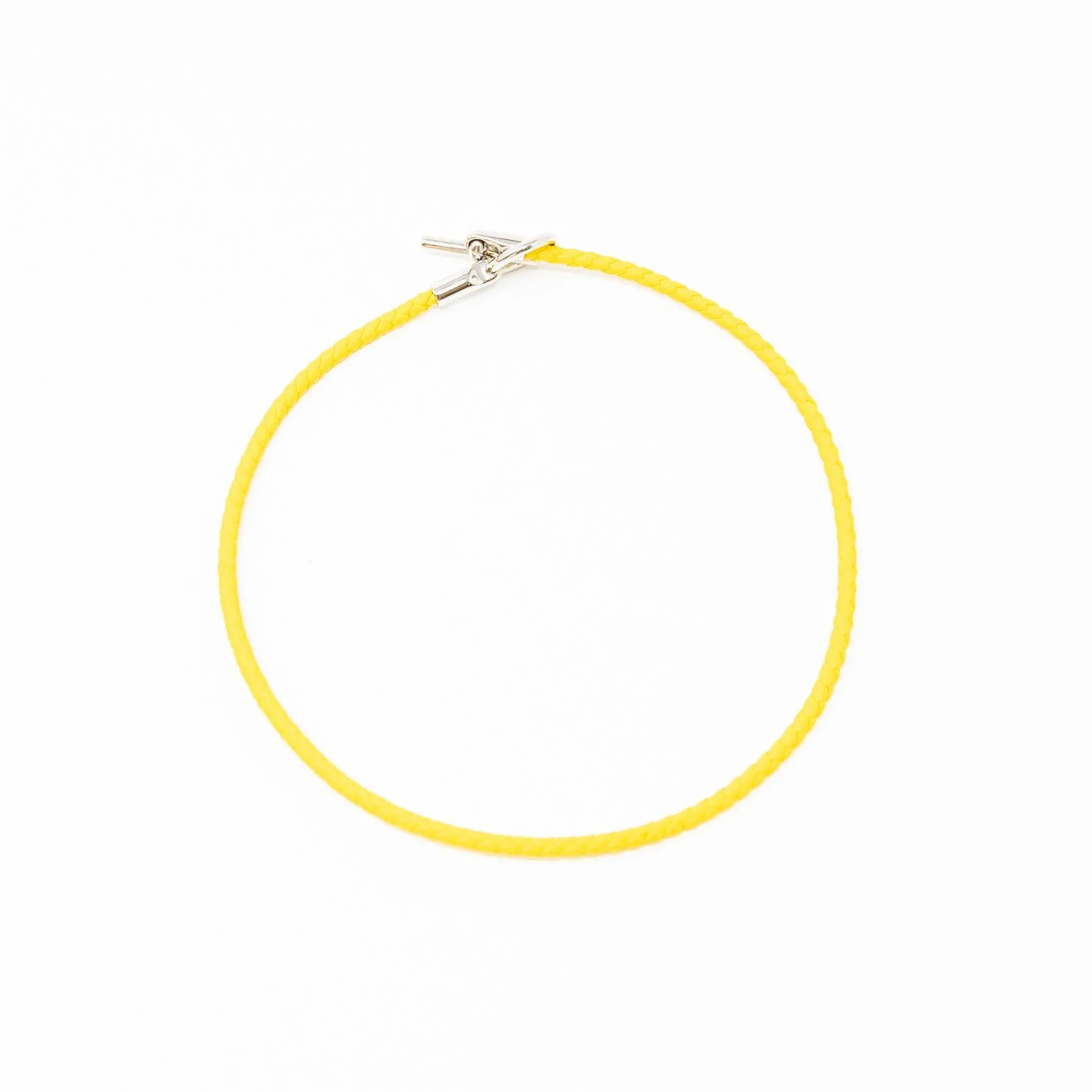 Hermes Jaune Ambre Glenan Double Tour Bracelet T3