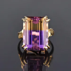 Impressive Vintage 14K Gold Ametrine Cocktail Ring