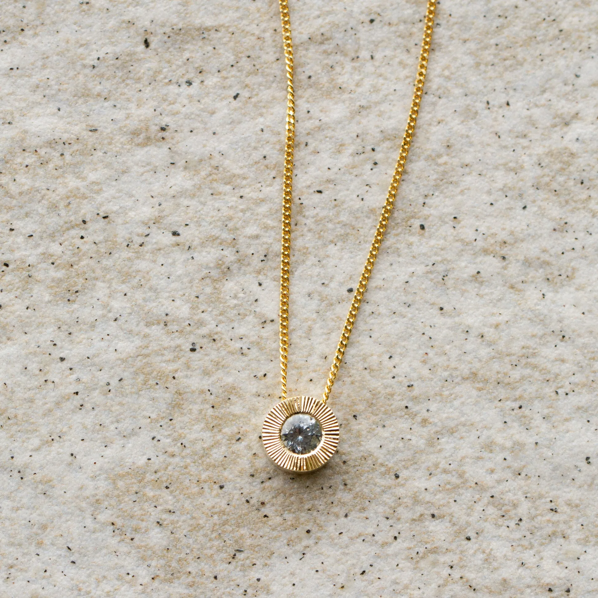 Light Blue Montana Sapphire Large Aurora Necklace in Yellow Gold