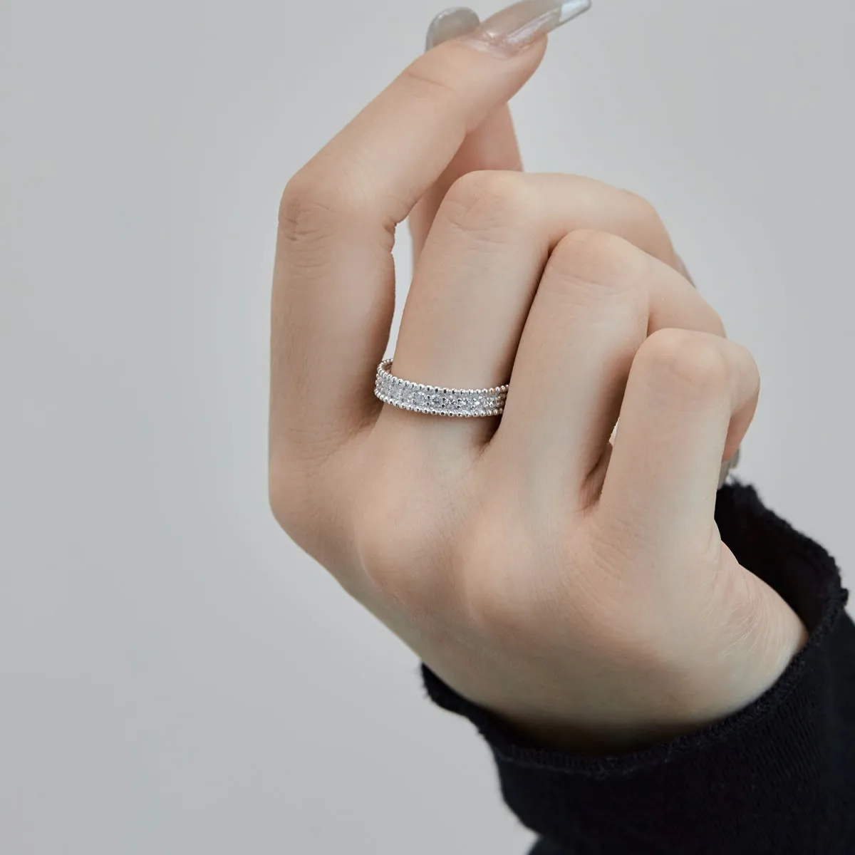 Milgrain Round Wedding Full Eternity Band - 4.6mm Width