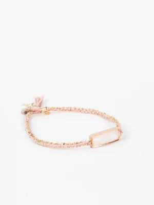 moonstone bar silk gold bracelet