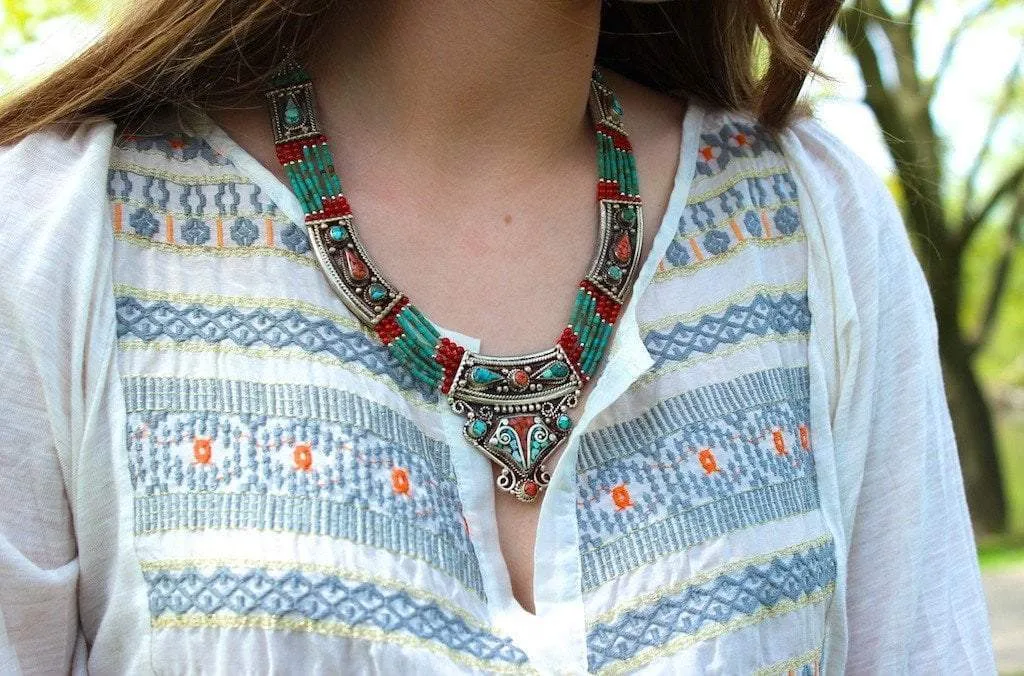 One of a Kind Turquoise and Coral