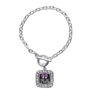 Silver Fight Like A Preemie Square Charm Toggle Bracelet