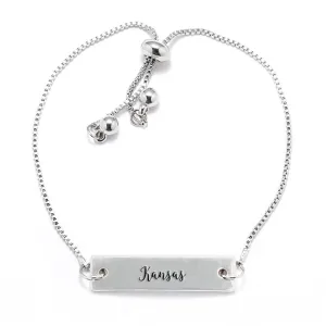 Silver Kansas Adjustable Bar Bracelet