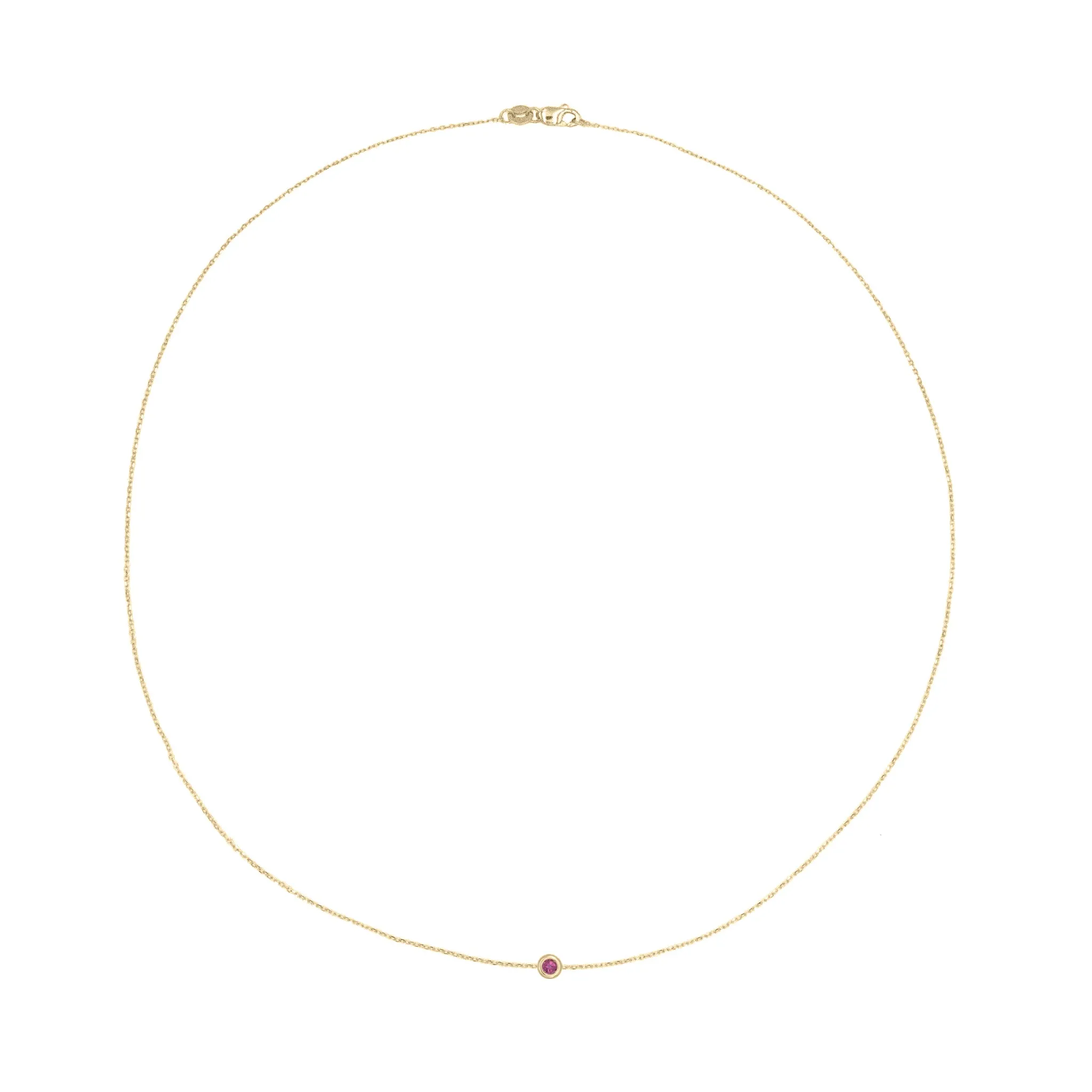 Solo Birthstone Necklace, 14k Gold