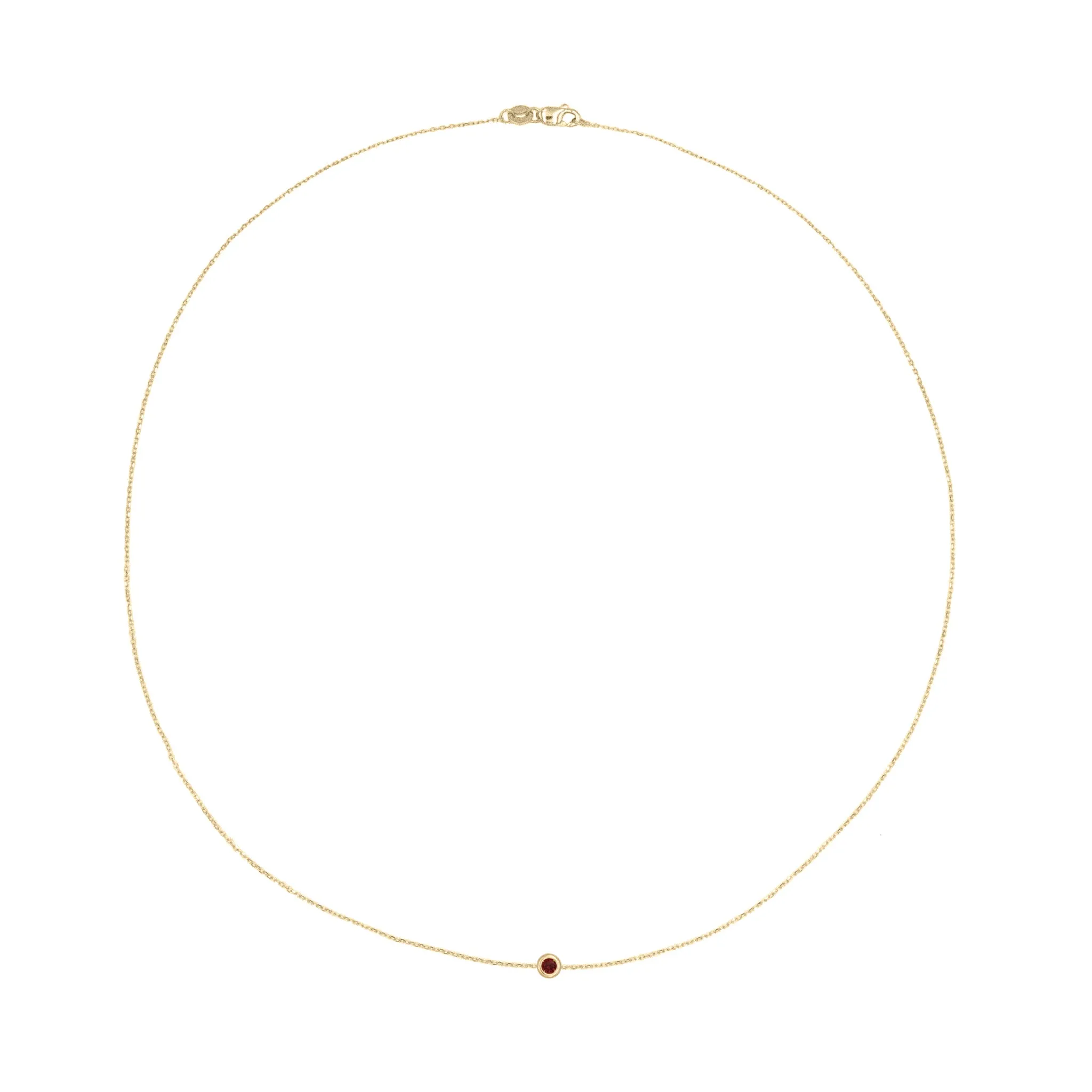 Solo Birthstone Necklace, 14k Gold