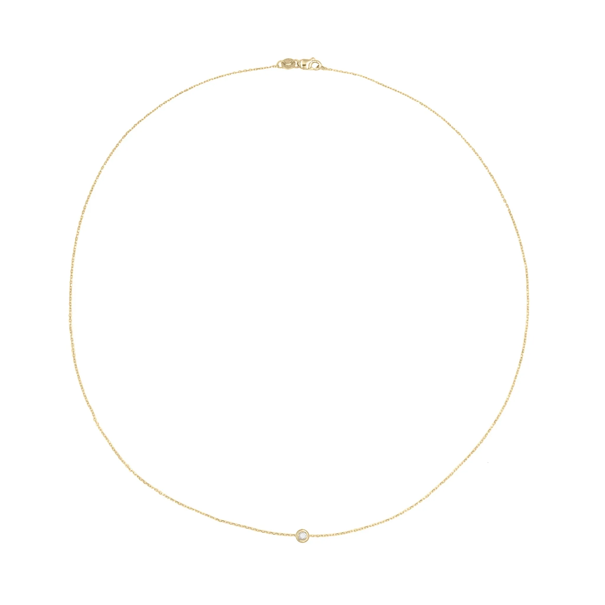 Solo Birthstone Necklace, 14k Gold