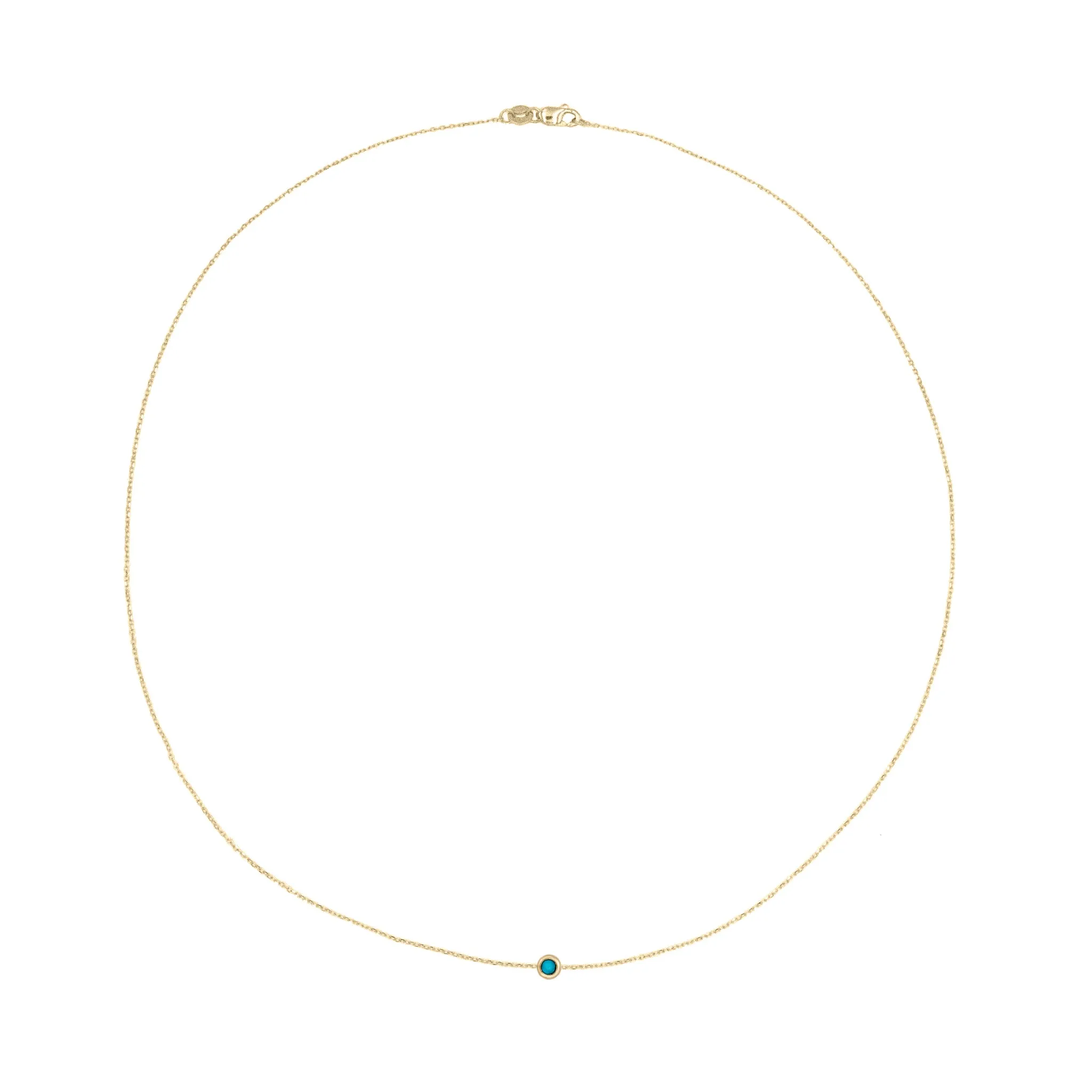 Solo Birthstone Necklace, 14k Gold