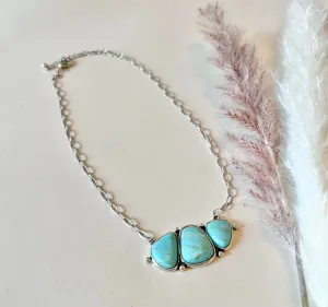 Three Stone Turquoise Necklace