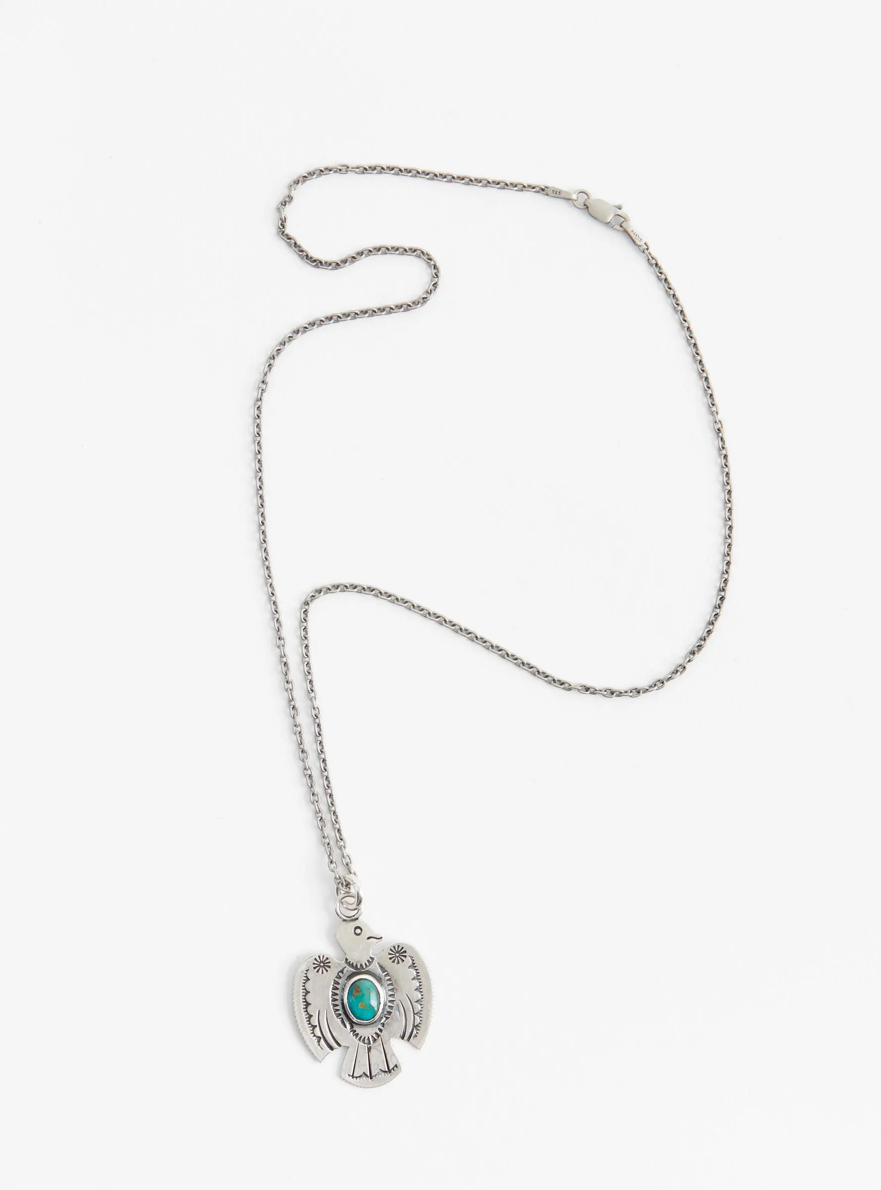 Turquoise Thunderbird Pendant Silver